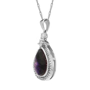 00027068 18ct White Gold Whitby Jet 0.23ct Diamond Faceted Pear Necklace P1330CB_3