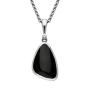  00027396 18ct White Gold Whitby Jet Diamond Abstract Triangle Necklace, P1090
