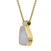 00028002 18ct Yellow Gold Opal Diamond Unique Necklace, UPOP340