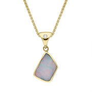 00028005 18ct Yellow Gold Opal Diamond Unique Organic Necklace, UPOP344