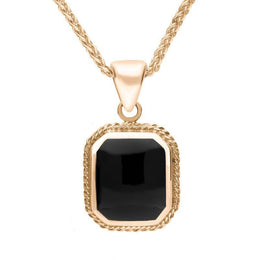 00029754 9ct Rose Gold Square Rope Edge Necklace P050