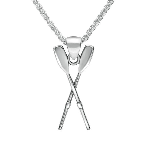 00038825 C W Sellors Sterling Silver Regatta Double Oar Necklace, P1837