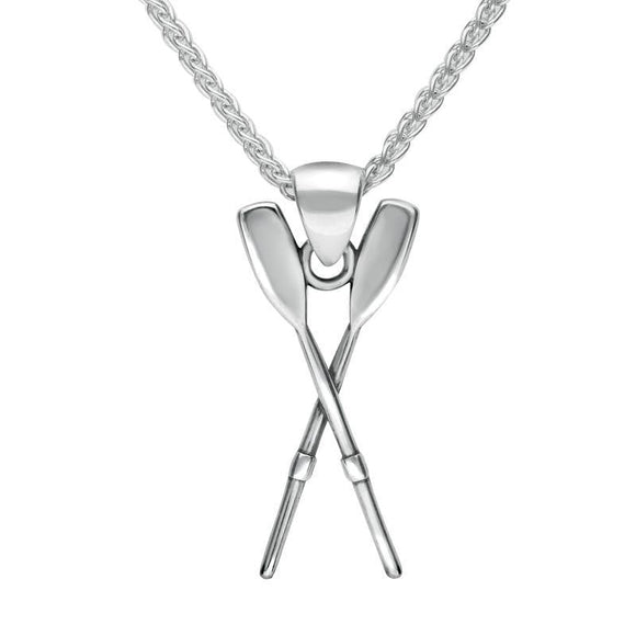 00038825 C W Sellors Sterling Silver Regatta Double Oar Necklace, P1837