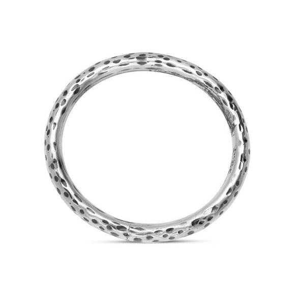  00090633 Sterling Silver Large Textured Hollow Bangle, BUNQ0000536