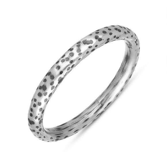  00090633 Sterling Silver Large Textured Hollow Bangle, BUNQ0000536