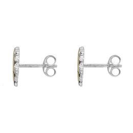 00141581 Sterling Silver Yellow Gold Santa's Sleigh Stud Earrings, E2229.
