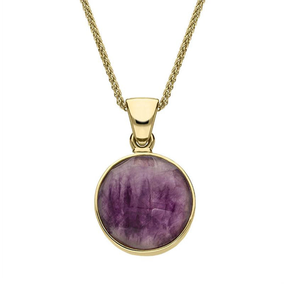 00144023 18ct Yellow Gold Blue John Faceted Round Necklace PUNQ0005402