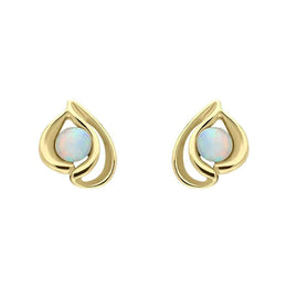 00152512 9ct Yellow Gold Opal Open Teardrop Stud Earrings E1907