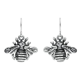 Sterling Silver Bee Hook Drop Earrings E2451