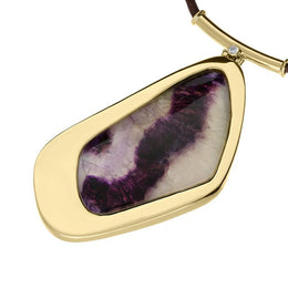 00170179 18ct Yellow Gold Blue John 0.15ct Diamond Unique Necklace PUNQ0001473