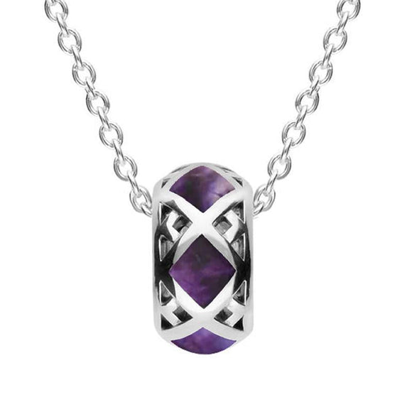 Sterling Silver Blue John Curved Two Piece Set P2712 E2023