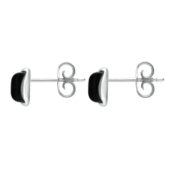 Sterling Silver Whitby Jet Square Stud Earrings E2500 