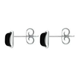 Sterling Silver Whitby Jet Square Stud Earrings E2500 
