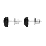 Sterling Silver Whitby Jet Heart Stud Earrings E2515