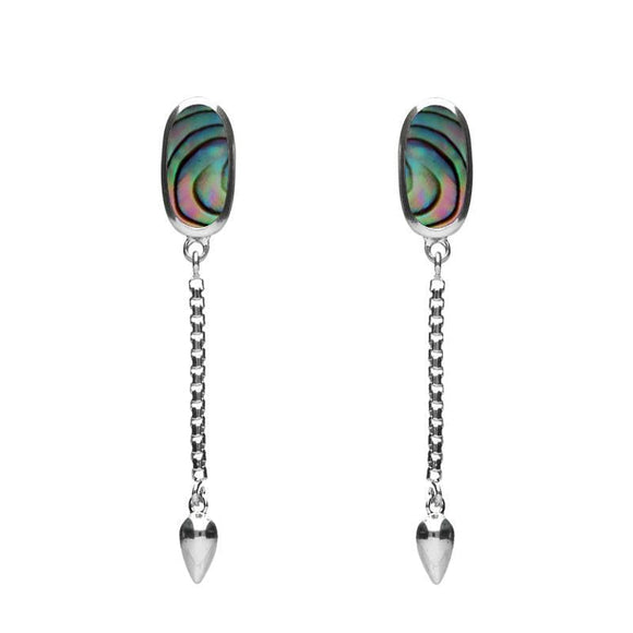 00181098  Sterling Silver Abalone Lineaire Medium Drop Stud Earrings, E2241.