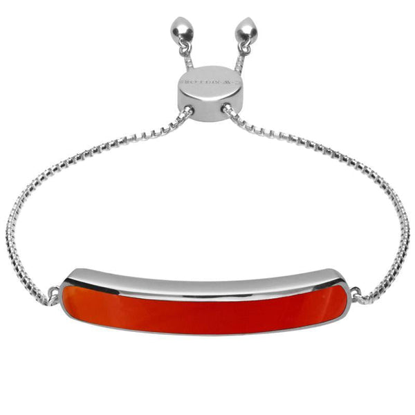 00181220 Sterling Silver Carnelian Lineaire Long Bracelet, B1071.