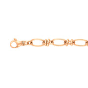 18ct Rose Gold Handmade Cable Chain Bracelet