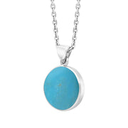 18ct White Gold Turquoise Plain Round Necklace P1541