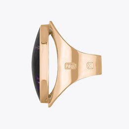 18ct Rose Gold Blue John Hallmark Large Oval Ring