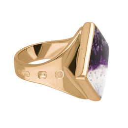 18ct Rose Gold Blue John Hallmark Small Rhombus Ring