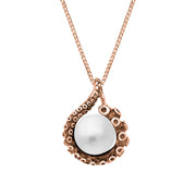 18ct Rose Gold Freshwater Pearl Bead Tentacle Necklace, P3421.
