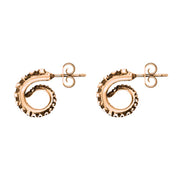 18ct Rose Gold Tentacle Curl Stud Earrings