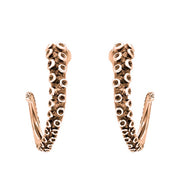 18ct Rose Gold Tentacle Hoop Earrings, E2460
