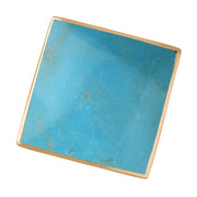 18ct Rose Gold Turquoise Hallmark Large Rhombus Ring. R608_FH.