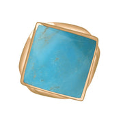 18ct Rose Gold Turquoise Hallmark Small Rhombus Ring. R606_FH.