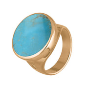 18ct Rose Gold Turquoise Hallmark Small Round Ring. R609_FH.