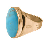 18ct Rose Gold Turquoise Hallmark Small Round Ring