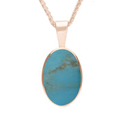 18ct Rose Gold Turquoise Oval Necklace. P019. 