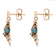 18ct Rose Gold Turquoise Owl Stud Earrings E2329_2