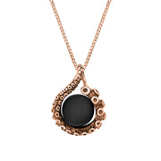 18ct Rose Gold Whitby Jet Bead Tentacle Necklace, P3421.