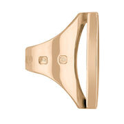 18ct Rose Gold Whitby Jet Hallmark Large Oblong Ring
