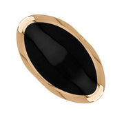 18ct Rose Gold Whitby Jet Hallmark Large Oval Ring, R013_FH.