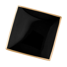 18ct Rose Gold Whitby Jet Hallmark Large Rhombus Ring, R608_FH.