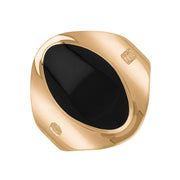 18ct Rose Gold Whitby Jet Hallmark Small Oval Ring, R076_FH.