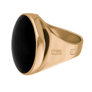 18ct Rose Gold Whitby Jet Hallmark Small Round Ring