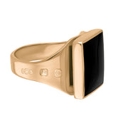 18ct Rose Gold Whitby Jet Hallmark Small Square Ring