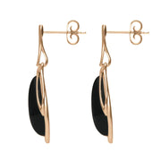 18ct Rose Gold Whitby Jet Open Marquise Drop Earrings, E2437_2