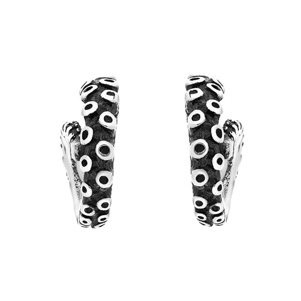 18ct White Gold Tentacle Curl Stud Earrings, E2461