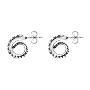 18ct White Gold Tentacle Curl Stud Earrings