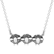 18ct White Gold Three Sheep Necklace, N1137.