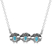 18ct White Gold Turquoise Three Sheep Necklace, N1139. 