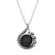 18ct White Gold Whitby Jet Bead Tentacle Necklace, P3421.