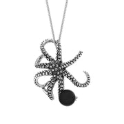 18ct White Gold Whitby Jet Bead Octopus Necklace