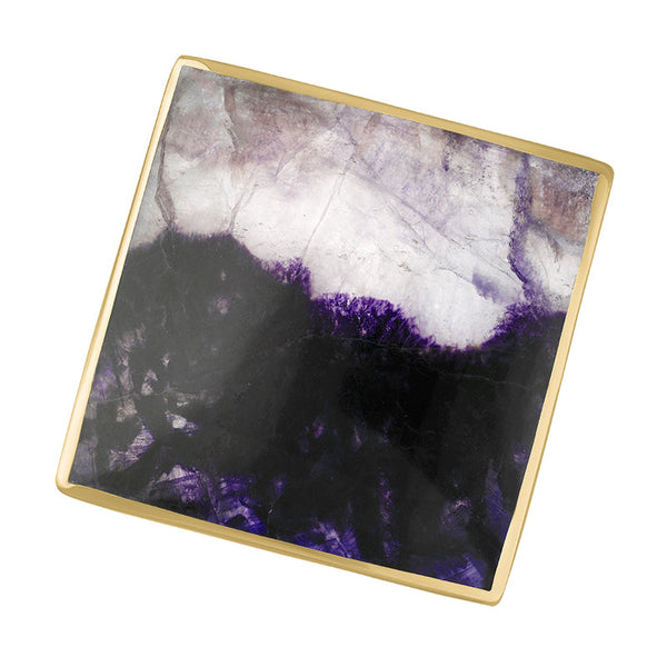 18ct Yellow Gold Blue John Hallmark Large Rhombus Ring. R608_FH.