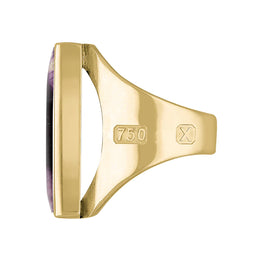 18ct Yellow Gold Blue John Hallmark Medium Oblong Ring