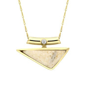 18ct Yellow Gold Coquina Diamond Unique Triangle Necklace, PUNQ0003689